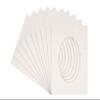 8x10 Mat Bevel Cut for 5x6 Photos - Precut White Linen Canvas Oval Shaped Photo Mat Board Opening - Acid Free Matte to Protect Your Pictures - Bevel Cut for Family Photos, Pack of 10 Matboards view 1