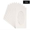 8x10 Mat Bevel Cut for 5x6 Photos - Precut White Linen Canvas Oval Shaped Photo Mat Board Opening - Acid Free Matte to Protect Your Pictures - Bevel Cut for Family Photos, Pack of 10 Matboards view 3