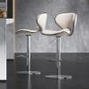 ADEADE Modern Grey Bar Stool with Back Set of 2 Adjustable Height Swivel Bar Chair, Heavy Chromed Metal Base and Footrestfor Restaurant, Living Rooms Offices (Color : Off White) view 1