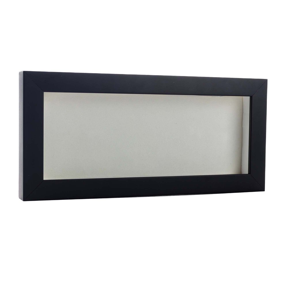 10x20 Shadow Box Frame Black Wood | with a 3/4" Usable Display Depth | Includes a White Real Suede Texture Acid-Free Backing Board, UV Resistant Acrylic, and Hanging Hardware