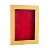 11x14 Shadow Box Frame Natural Wood | with a 3/4" Usable Display Depth | Includes a Red Real Suede Texture Acid-Free Backing Board, UV Resistant Acrylic, and Hanging Hardware view 1