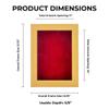 11x14 Shadow Box Frame Natural Wood | with a 3/4" Usable Display Depth | Includes a Red Real Suede Texture Acid-Free Backing Board, UV Resistant Acrylic, and Hanging Hardware view 4