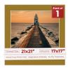 21x21 Mat Bevel Cut for 17x17 Photos - Precut Metallic Gold Square Shaped Photo Mat Board Opening - Acid Free Matte to Protect Your Pictures - Bevel Cut for Family Photos, Pack of 1 Matboard view 1
