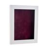 11x14 Shadow Box Frame White Wood | with a 3/4" Usable Display Depth | Includes a Dark Berry Real Suede Texture Acid-Free Backing Board, UV Resistant Acrylic, and Hanging Hardware view 1