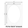 12x16 Mat Bevel Cut for 10x14 Photos - Precut Oyster Shell White Oval Shaped Photo Mat Board Opening - Acid Free Matte to Protect Your Pictures - Bevel Cut for Family Photos, Pack of 1 Matboard view 2
