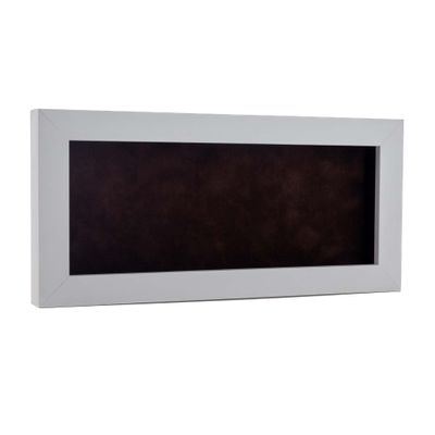 14x28 Shadow Box Frame White Wood | with a 3/4" Usable Display Depth | Includes a Brown Real Suede Texture Acid-Free Backing Board, UV Resistant Acrylic, and Hanging Hardware