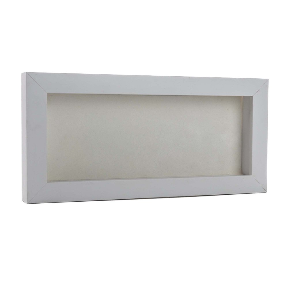 10x20 Shadow Box Frame White Wood | with a 3/4" Usable Display Depth | Includes a White Real Suede Texture Acid-Free Backing Board, UV Resistant Acrylic, and Hanging Hardware