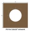 8x8 Mat Bevel Cut for 4x4 Photos - Precut Aged Oak Brown Circle Shaped Photo Mat Board Opening - Acid Free Matte to Protect Your Pictures - Bevel Cut for Family Photos, Pack of 10 Matboards view 2