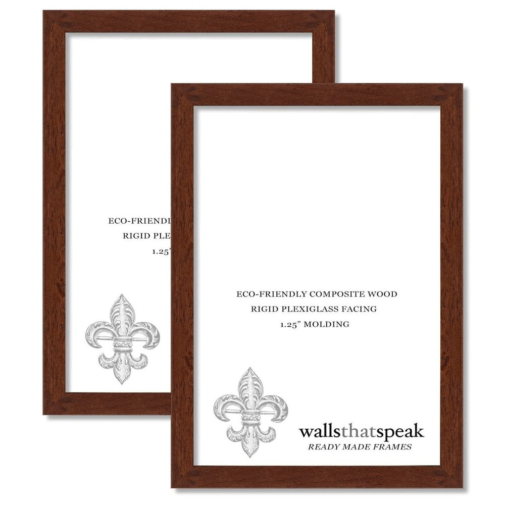wallsthatspeak 8x10 Dark Walnut Rustic Pine Picture Frame for Puzzles Posters Photos or Artwork (2-Pack)