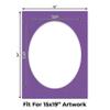 18x24 Mat Bevel Cut for 15x19 Photos - Precut Dark Purple Oval Shaped Photo Mat Board Opening - Acid Free Matte to Protect Your Pictures - Bevel Cut for Family Photos, Pack of 1 Matboard view 2