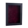 11x14 Shadow Box Frame Black Wood | with a 3/4" Usable Display Depth | Includes a Dark Berry Real Suede Texture Acid-Free Backing Board, UV Resistant Acrylic, and Hanging Hardware view 1