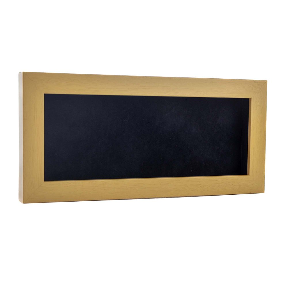 13x34 Shadow Box Frame Natural Wood | with a 3/4" Usable Display Depth | Includes a Black Real Suede Texture Acid-Free Backing Board, UV Resistant Acrylic, and Hanging Hardware