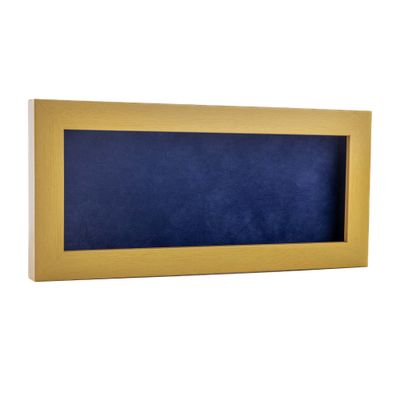 10x20 Shadow Box Frame Natural Wood | with a 3/4" Usable Display Depth | Includes a Navy Blue Real Suede Texture Acid-Free Backing Board, UV Resistant Acrylic, and Hanging Hardware