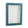 11x14 Shadow Box Frame Blue Wood | with a 1" Usable Display Depth | Includes a White Real Suede Texture Acid-Free Backing Board, UV Resistant Acrylic, and Hanging Hardware view 1