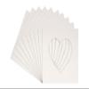 6x6 Mat Bevel Cut for 3x3 Photos - Precut White Linen Canvas Heart Shaped Photo Mat Board Opening - Acid Free Matte to Protect Your Pictures - Bevel Cut for Family Photos, Pack of 10 Matboards view 1
