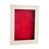 11x14 Shadow Box Frame White Washed Wood | with a 3/4" Usable Display Depth | Includes a Red Real Suede Texture Acid-Free Backing Board, UV Resistant Acrylic, and Hanging Hardware view 1