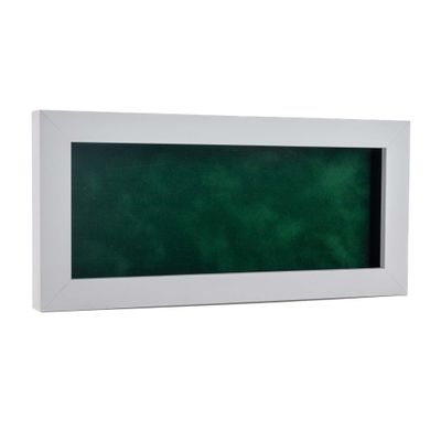 10x20 Shadow Box Frame White Wood | with a 3/4" Usable Display Depth | Includes a Forest Green Real Suede Texture Acid-Free Backing Board, UV Resistant Acrylic, and Hanging Hardware