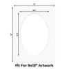 12x16 Mat Bevel Cut for 9x13 Photos - Precut Oyster Shell White Oval Shaped Photo Mat Board Opening - Acid Free Matte to Protect Your Pictures - Bevel Cut for Family Photos, Pack of 1 Matboard view 2