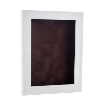 18x22 Shadow Box Frame White Wood | with a 3/4" Usable Display Depth | Includes a Brown Real Suede Texture Acid-Free Backing Board, UV Resistant Acrylic, and Hanging Hardware