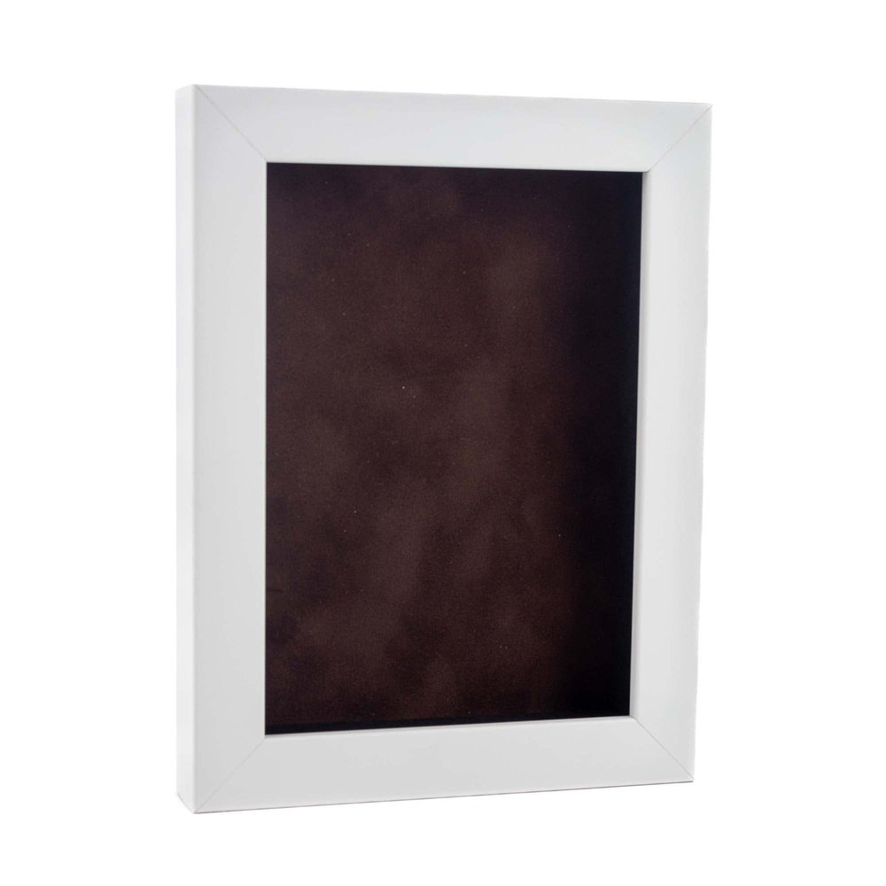 18x22 Shadow Box Frame White Wood | with a 3/4" Usable Display Depth | Includes a Brown Real Suede Texture Acid-Free Backing Board, UV Resistant Acrylic, and Hanging Hardware