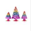 Cody Foster & Co 4"-7" Tall Matte and Mirror Glass Christmas Village Tree Set of 3 Bright Rainbow view 1