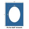 Poster Palooza 8.5x11 Mat Bevel Cut for 6x8 Photos - Precut Royal Blue Oval Shaped Photo Mat Board Opening - Acid Free Matte to Protect Your Pictures - Bevel Cut for Family Photos, Pack of 1 Matboard view 2