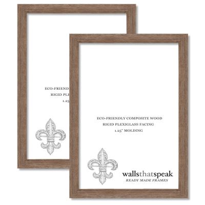 wallsthatspeak 9x35 Brown Barnwood Picture Frame for Puzzles Posters Photos or Artwork (2-Pack)