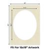 18x24 Mat Bevel Cut for 15x19 Photos - Precut Fresh Linen Canvas Oval Shaped Photo Mat Board Opening - Acid Free Matte to Protect Your Pictures - Bevel Cut for Family Photos, Pack of 1 Matboard view 2