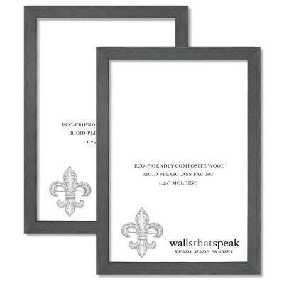 wallsthatspeak 6x10 Slate Gray Picture Frame for Puzzles Posters Photos or Artwork (2-Pack)