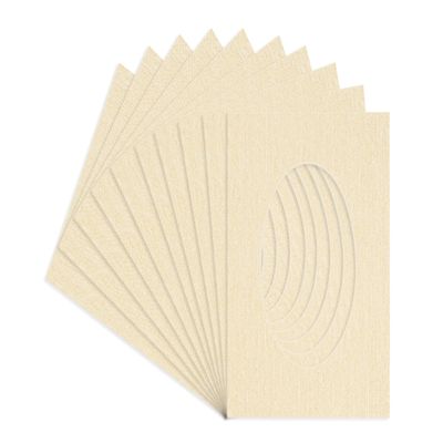8x10 Mat Bevel Cut for 5x6 Photos - Precut Fresh Linen Canvas Oval Shaped Photo Mat Board Opening - Acid Free Matte to Protect Your Pictures - Bevel Cut for Family Photos, Pack of 10 Matboards