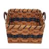AMISH BASKETS AND BEYOND Amish Oak Fruit Basket Small With Leather Handles (Blue) view 1