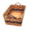AMISH BASKETS AND BEYOND Amish Oak Fruit Basket Small With Leather Handles (Blue) view 2