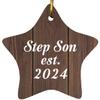 Designsify Christmas Tree Decoration, Step Son Established Est. 2024, Star Ornament D, Gifts for Birthday Anniversary Valentines Mom Mothers Fathers Day Party, to Men Women Him Her Friend Mom view 1