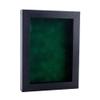 11x14 Shadow Box Frame Textured Black Wood | with a 3/4" Usable Display Depth | Includes a Forest Green Real Suede Texture Acid-Free Backing Board, UV Resistant Acrylic, and Hanging Hardware view 1