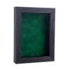 11x14 Shadow Box Frame Barnwood Black Wood | with a 1" Usable Display Depth | Includes a Forest Green Real Suede Texture Acid-Free Backing Board, UV Resistant Acrylic, and Hanging Hardware view 1