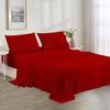 100% Organic Cotton California King - 72" X 84"- Red Solid 4-Piece Sheet Set 500 Thread Count Breathable and Comfortable, Fits Mattress Up to 8-10 inches Deep Pocket view 2