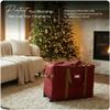 Covermates Keepsakes Rolling Adjustable Ornament Storage Bag  Heavy-Duty Polyester, FlexGrid Trays & Padded Dividers  Protective Holiday Organizer with Wheels, Handles & ID Window, Red view 2