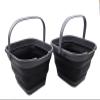 SAMMART 10L (2.6 Gallon) Collapsible Rectangular Handy Basket/Bucket (Grey/Black (Set of 2)) view 1