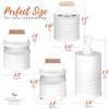 Autumn Alley White Bathroom Accessories Set 4 - Farmhouse Soap Dispenser, Toothbrush Holder, 2 Apothecary Jars Qtip Holder - White Bathroom Decor  Rustic Farmhouse Bathroom Accessories view 2