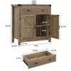 HOSTACK Coffee Bar Cabinet, Kitchen Storage Cabinet, Modern Farmhouse Buffet Sideboard with Drawer and Adjustable Shelf, Barn Door Accent Cabinets for Kitchen, Dining Room, Entryway,Rustic Brown view 3