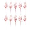 Tofficu Christmas Ttree Picks: 10pcs Glitter Curly Christmas Spray, Artificial Twigs Branches, Tree Filler, Leaves Picks Stems, Tree Ornaments Vase Filler for Xmas - Red view 1