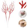 Tofficu Christmas Ttree Picks: 10pcs Glitter Curly Christmas Spray, Artificial Twigs Branches, Tree Filler, Leaves Picks Stems, Tree Ornaments Vase Filler for Xmas - Red view 4