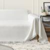 MEETSKY Sectional Couch Cover Loveseat Sofa Slipcover Washable White Blanket Covers Polyester Blend Thick Soft Throw Cover Protector, 71" x 102", Large, White view 2