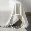 MEETSKY Sectional Couch Cover Loveseat Sofa Slipcover Washable White Blanket Covers Polyester Blend Thick Soft Throw Cover Protector, 71" x 102", Large, White view 4