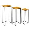 47th & Main Nesting Side Tables Tall Rustic Wood Square Accent End Table, Set of 3, Natural view 1