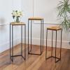 47th & Main Nesting Side Tables Tall Rustic Wood Square Accent End Table, Set of 3, Natural view 3