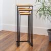 47th & Main Nesting Side Tables Tall Rustic Wood Square Accent End Table, Set of 3, Natural view 4