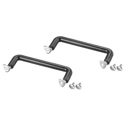 MECCANIXITY Pot Side Handle Replacement for Stainless Steel Pan Steamer Frying Pot Handle Black Silver Tone 108 x 95mm Pack of 2