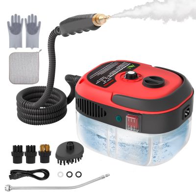 STRCEAT Handheld Pressurized Steam Cleaner,2500W Handheld High Temp Portable Cleaning Machine, Cleaning for Couch, Auto, Floor and More (Red)