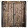 Wood Door Curtains Farmhouse Wooden Wood Cabin Decor Cafe Curtains Bedroom Living Room Decor Window Drapes 2 Panel Set 84x84in view 1